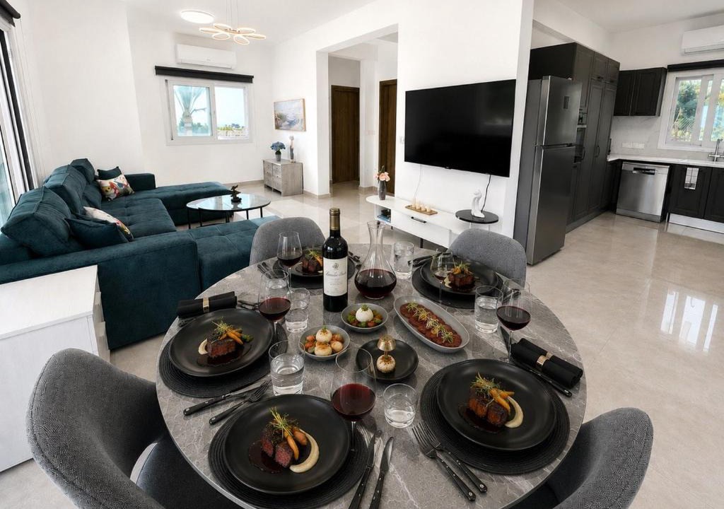 Agios Georgios Pegeias Villa | Brand New Sea-View Villa in Olive Orchard by Capt St George Resort