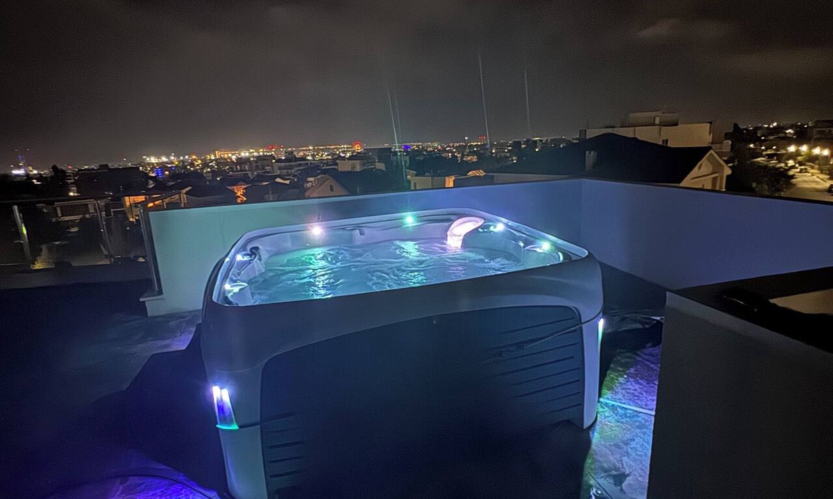 Agia Fyla Apartment | Panoramic Sea Views Private Terrace Hot Tub & Modern Comforts