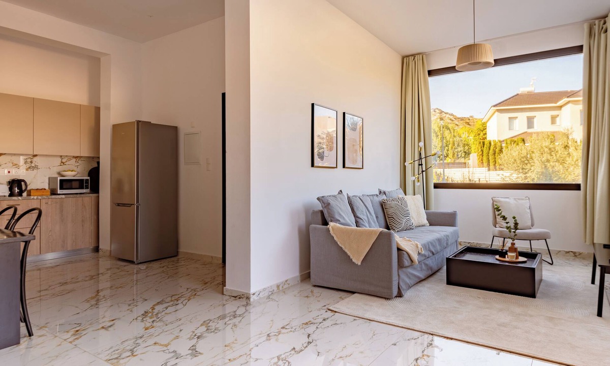 Agios Tychon Apartment | Sanders River Plaza - Smart 2-Bdr Apt with Terrace