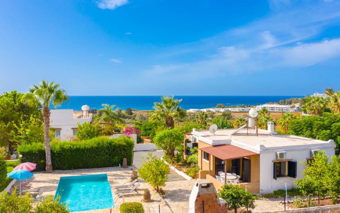 Pegeia Villa | Villa Eleni: Large Private Pool, Walk to Beach, Sea Views, A/C, WiFi