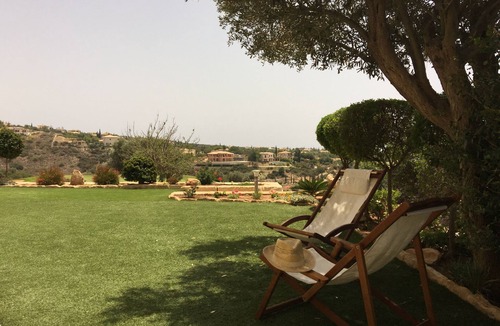 Aphrodite Hills Apartment | Aphrodite Hills Garden Apartment With Panoramic Golf & Sea Views. Free WIFI.
