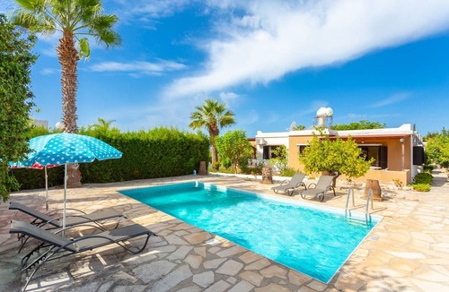 Pegeia Villa | Villa Eleni: Large Private Pool, Walk to Beach, Sea Views, A/C, WiFi