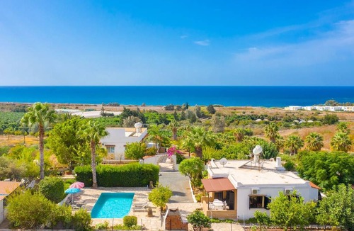 Pegeia Villa | Villa Eleni: Large Private Pool, Walk to Beach, Sea Views, A/C, WiFi