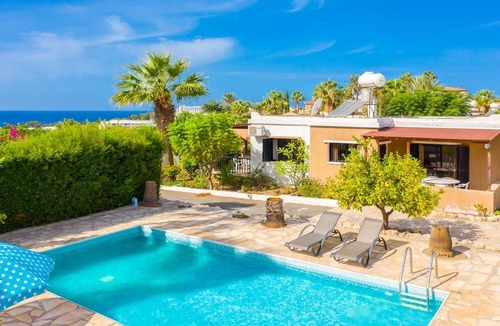 Pegeia Villa | Villa Eleni: Large Private Pool, Walk to Beach, Sea Views, A/C, WiFi