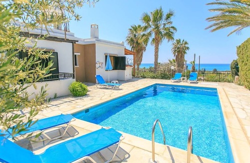 Pegeia Villa | Villa Lela Tria: Large Private Pool, Walk to Beach, Sea Views, A/C, WiFi