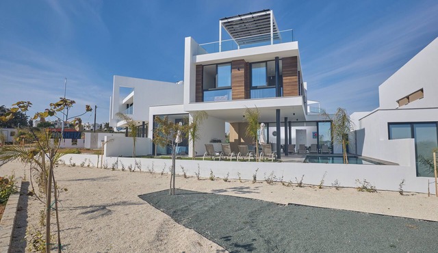 Luxury 5 bedroom villa with pool and a roof garden in the center of Protaras in Paralimni