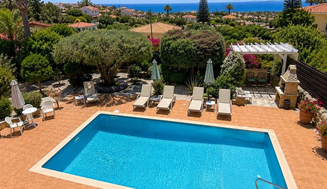 Olive Tree Villa | Luxury 5 Bed Sea View Villa with Private Pool, Peyia in Pegia