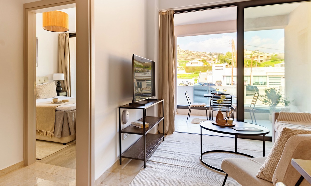Agios Tychon Apartment | Sanders River Plaza - Light 2 Bedroom Apartment with Balcony