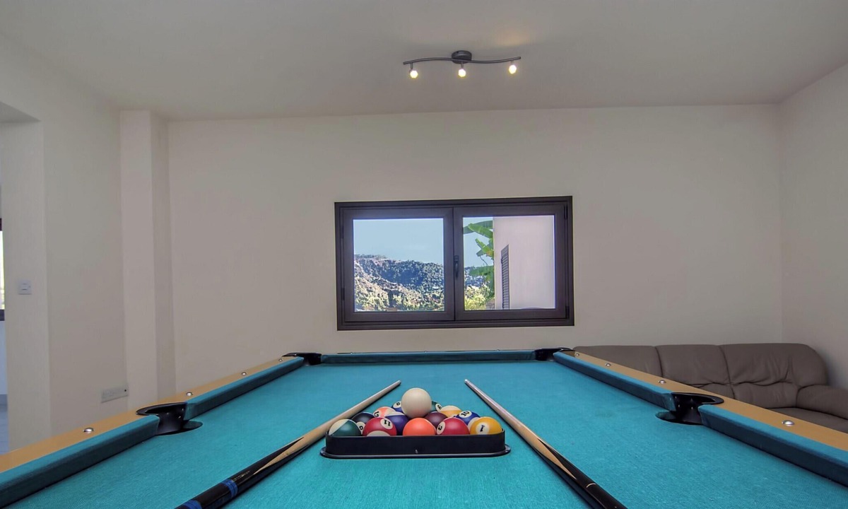 Argaka Villa | Amazing Luxury Villa, Enormous Heated Pool Jacuzzi, Gym, Games Room In Paphos,
