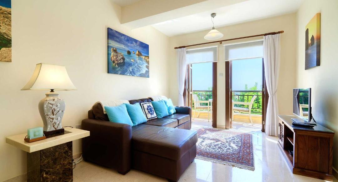 Aphrodite Hills Apartment | 1 bedroom Apartment Nesoi with sea and golf views, Aphrodite Hills Resort