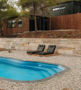 Secluded design cabin forest retreat in Cyprus