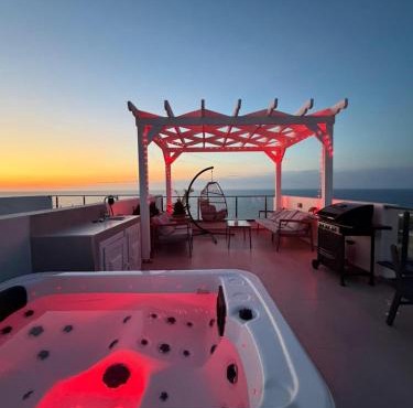 Luxury Cyprus Retreat with Rooftop Spa & Sea View at Northern Cyprus